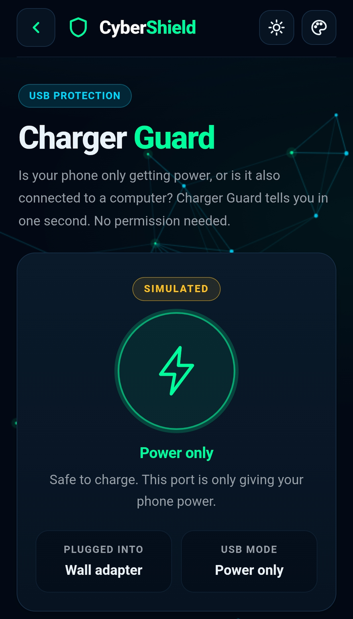 Charger Guard safe screen